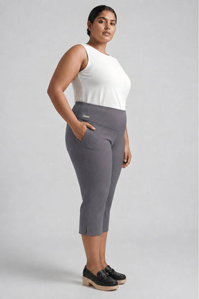Grey New Fit Tummy Tucker Crop Pants