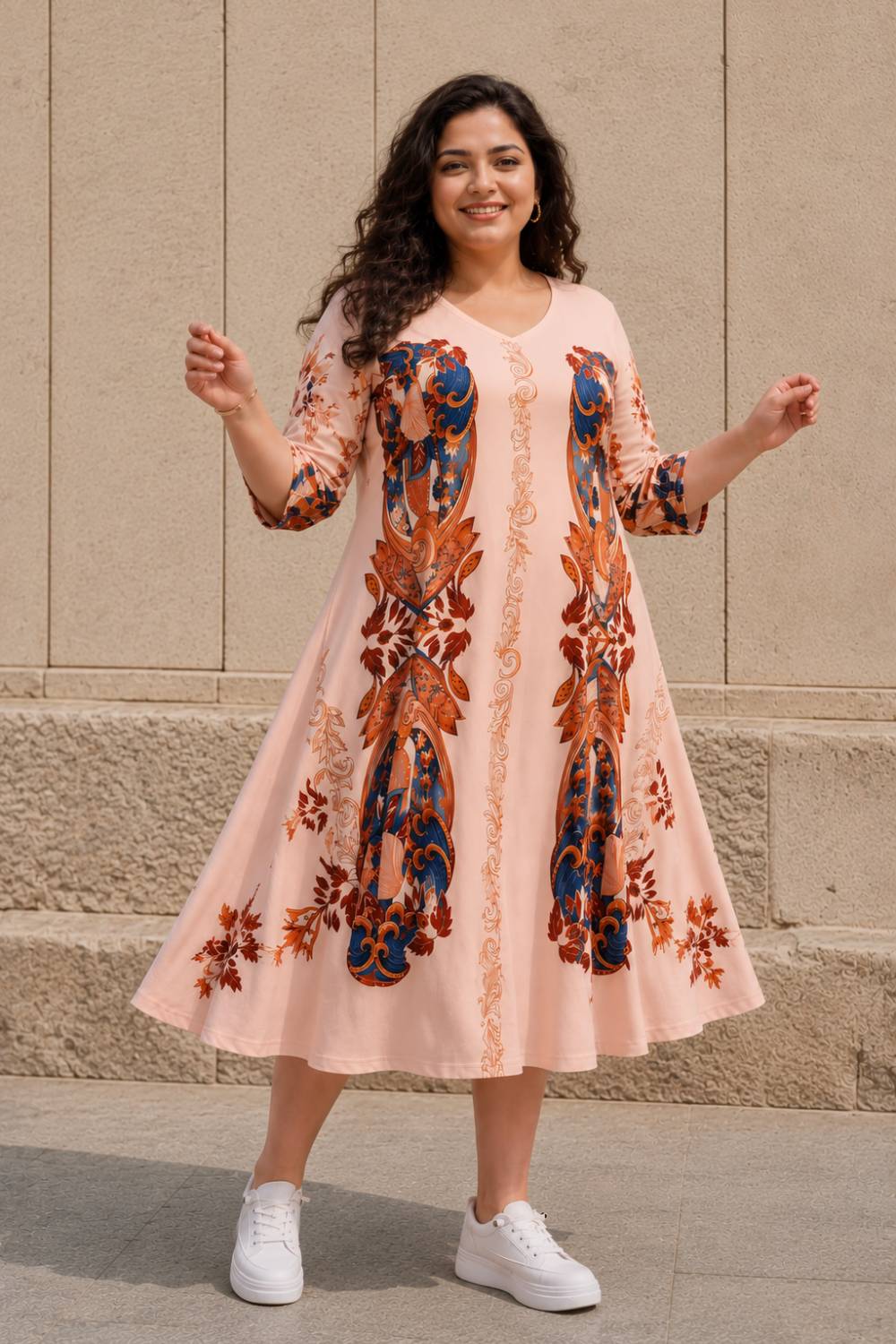 Buy Plus Size Blush Royale Floral Midi Dress