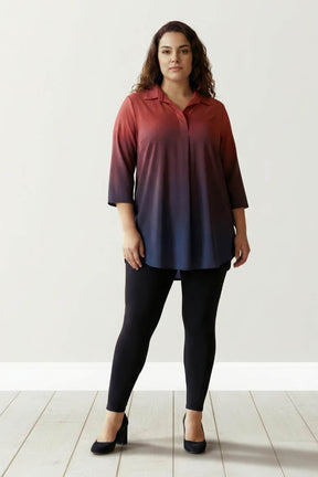 Rust Midnight Ombre Centre Pleat Top