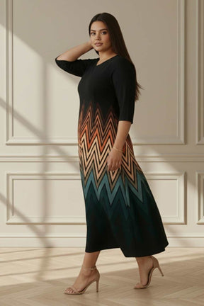 Black and Green Ombre Maxi Dress