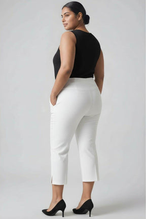 White Tummy Tucker Crop Pants