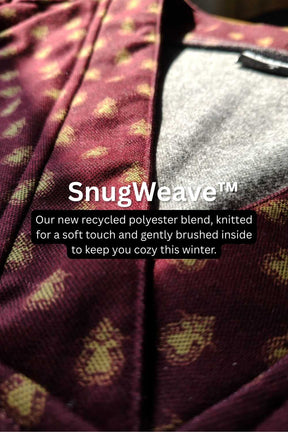 Plus Size Maroon Border Print SnugWeave™ Winter Kurta