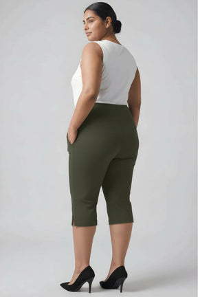 Olive Tummy Tucker Crop Pants