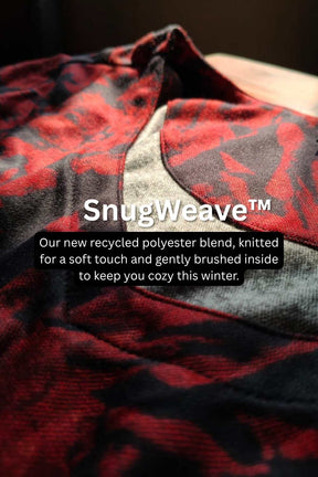 Plus Size Red Floral A Line SnugWeave™ Winter Dress