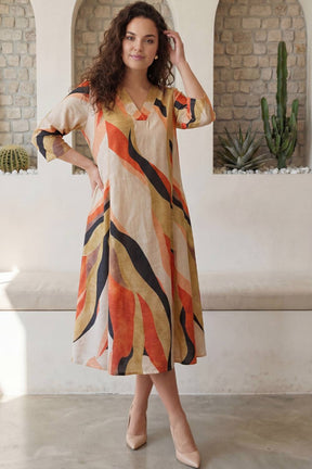 Desert Waves Plus Size Midi dress