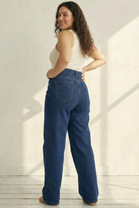 Plus Size Wide Leg Absolute Navy Blue Jeans