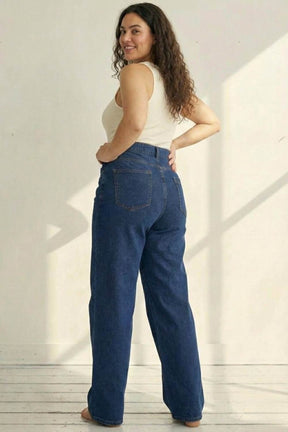 Plus Size Wide Leg Absolute Navy Blue Jeans