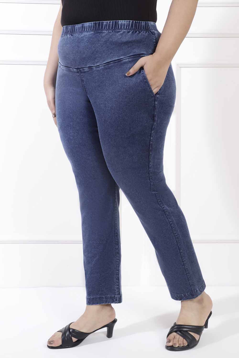 Plus Size Yale Blue Straight Jeans