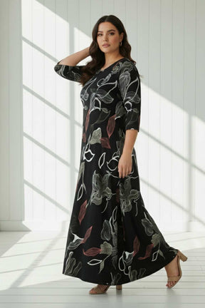 Black Floral Plus Size Dress