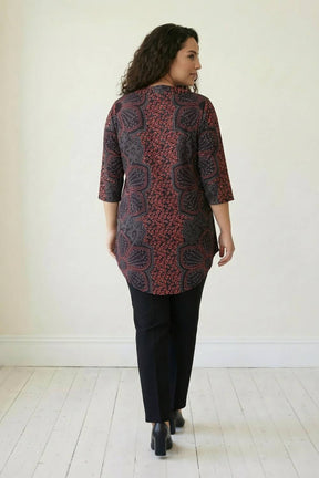 Plus Size Maroon Floral Top