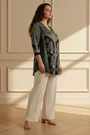 Plus Size Black Blue SnugWeave™ Winter Top