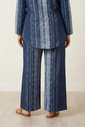 Plus Size Blue Vertical Stripe Top SnugWeave™ Winter Coord Set