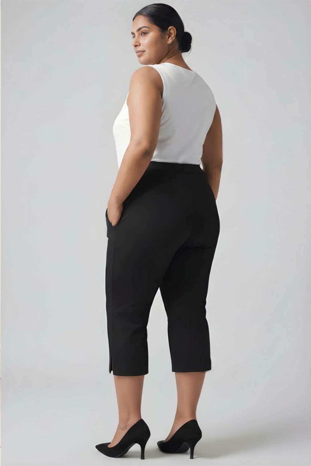Black New Fit Tummy Tucker Crop Pants