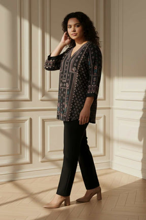 Plus Size Black Ethnic SnugWeave™ Winter Top