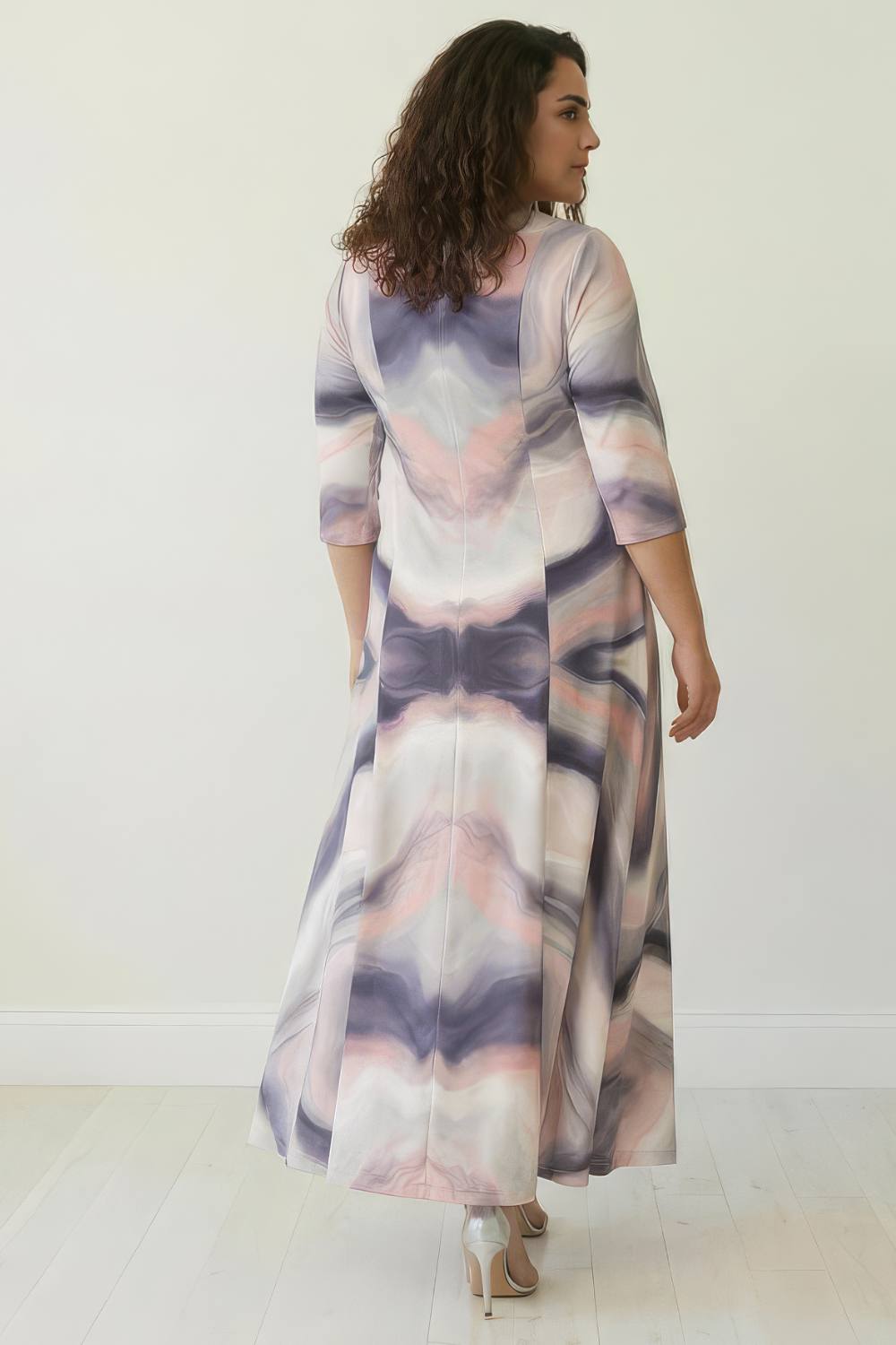 Pink Marbel Printed Dress for Women