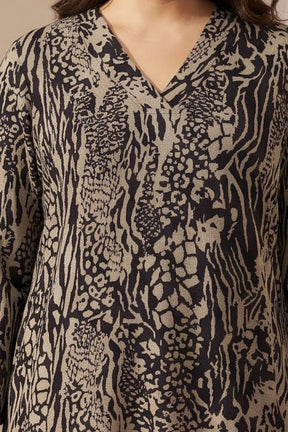 Plus Size Animal Print SnugWeave™ Winter Kurta Coord Set