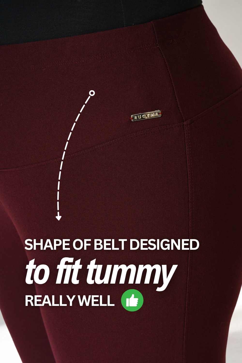 Wine Red Tummy Tucker Jeggings for Women
