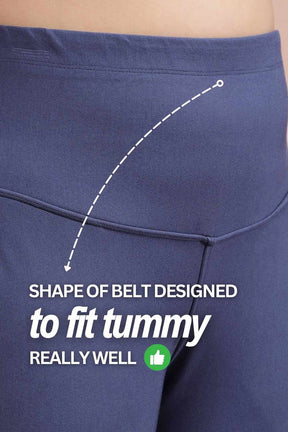 Plus Size Denim Blue Tummy Shaper Flare Pants