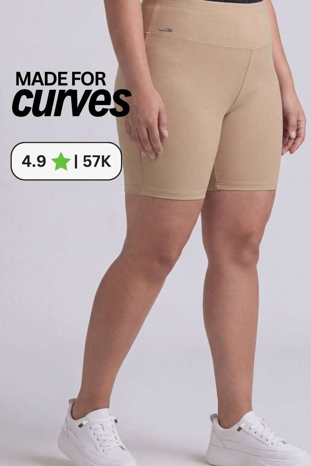 Plus Size Cream Tummy Shaper Shorts