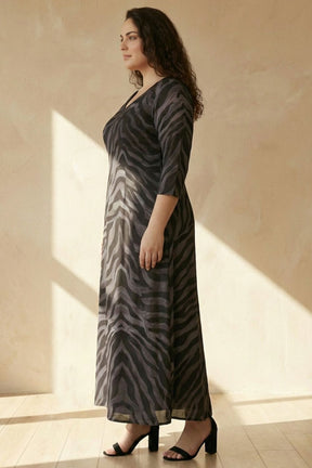 Black Nightiger Printed Maxi Dress