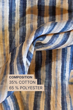 Indigo Stripes Cotton Blend Fabric 56 Inches Width