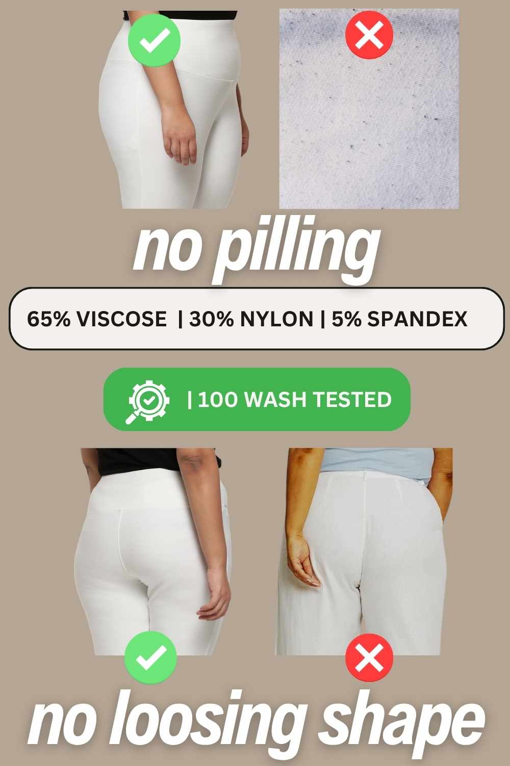 Plus Size Plus Size High Waist White Jeggings