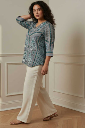 Plus Size Blue Grey SnugWeave™ Winter Top