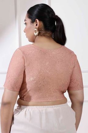 Plus Size Rose Shimmer Readymade Blouse