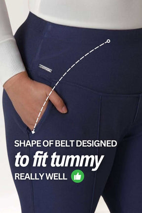 Plus Size Denim Blue Tummy Shaper Straight Fit Pants
