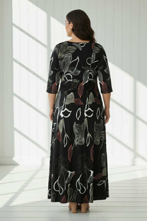 Black Floral Plus Size Dress