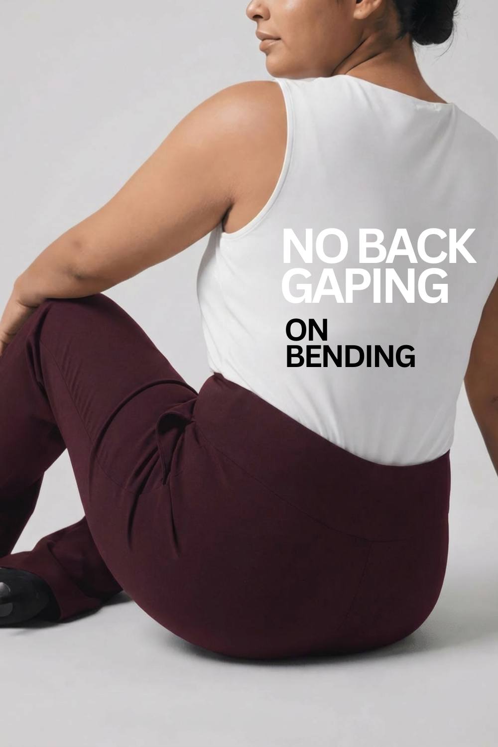 Plus Size Plus Size Wine Tummy Shaper Straight Fit Pants