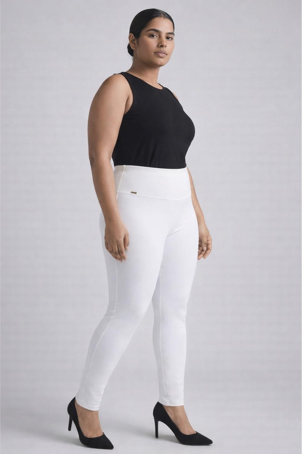 Plus Size Plus Size High Waist White Jeggings