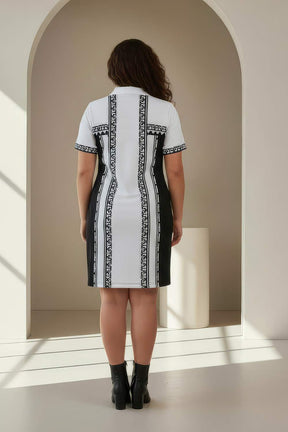 Classic Black Printed Polo Dress