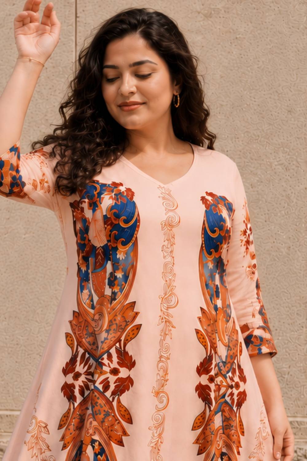 Plus Size Plus Size Blush Royale Floral Midi Dress