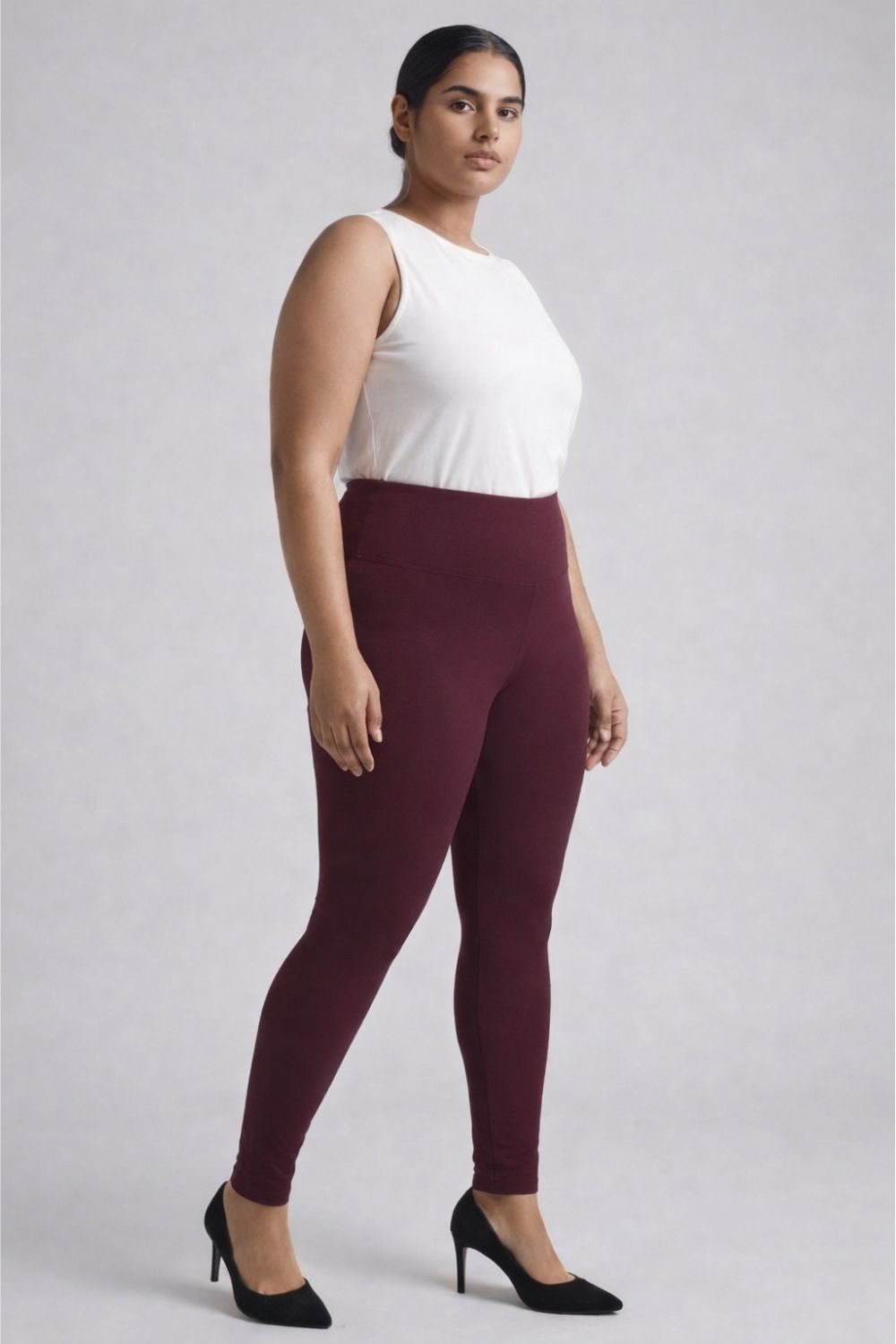 Wine Red Tummy Tucker Jeggings