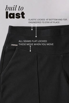 Plus Size Black Tummy Shaper Straight Fit Pants