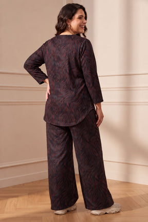 Plus Size Abstract Animal Print SnugWeave™ Winter Top Coord Set