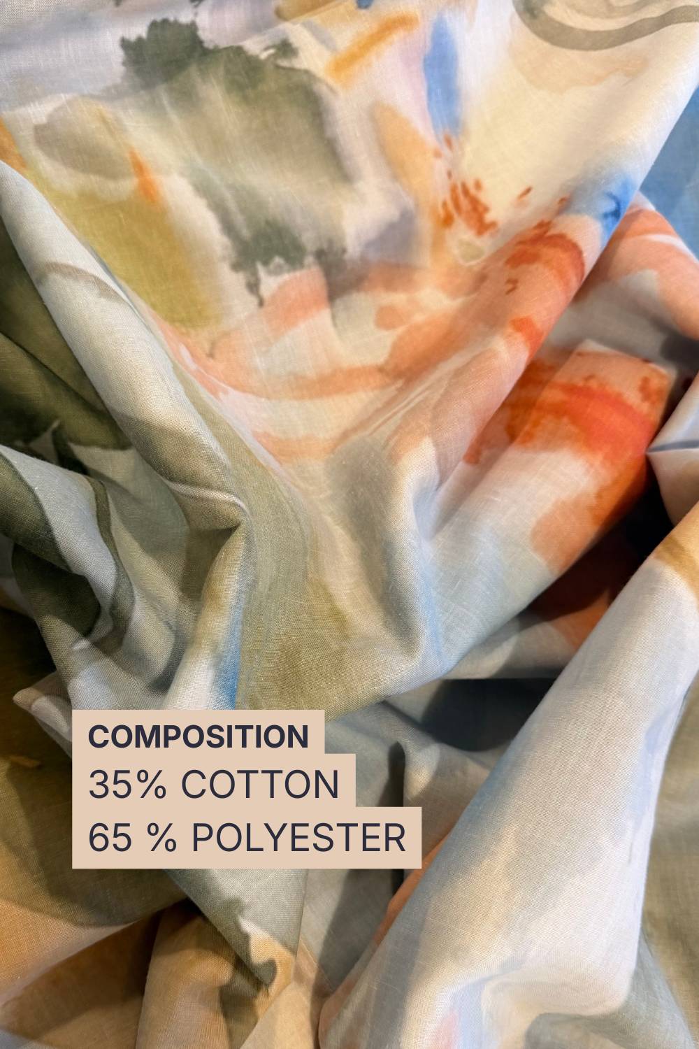 Plus Size Abstract Cotton Blend Fabric 56 Inches Width