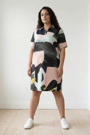 Contemporary Art Printed Polo Dress