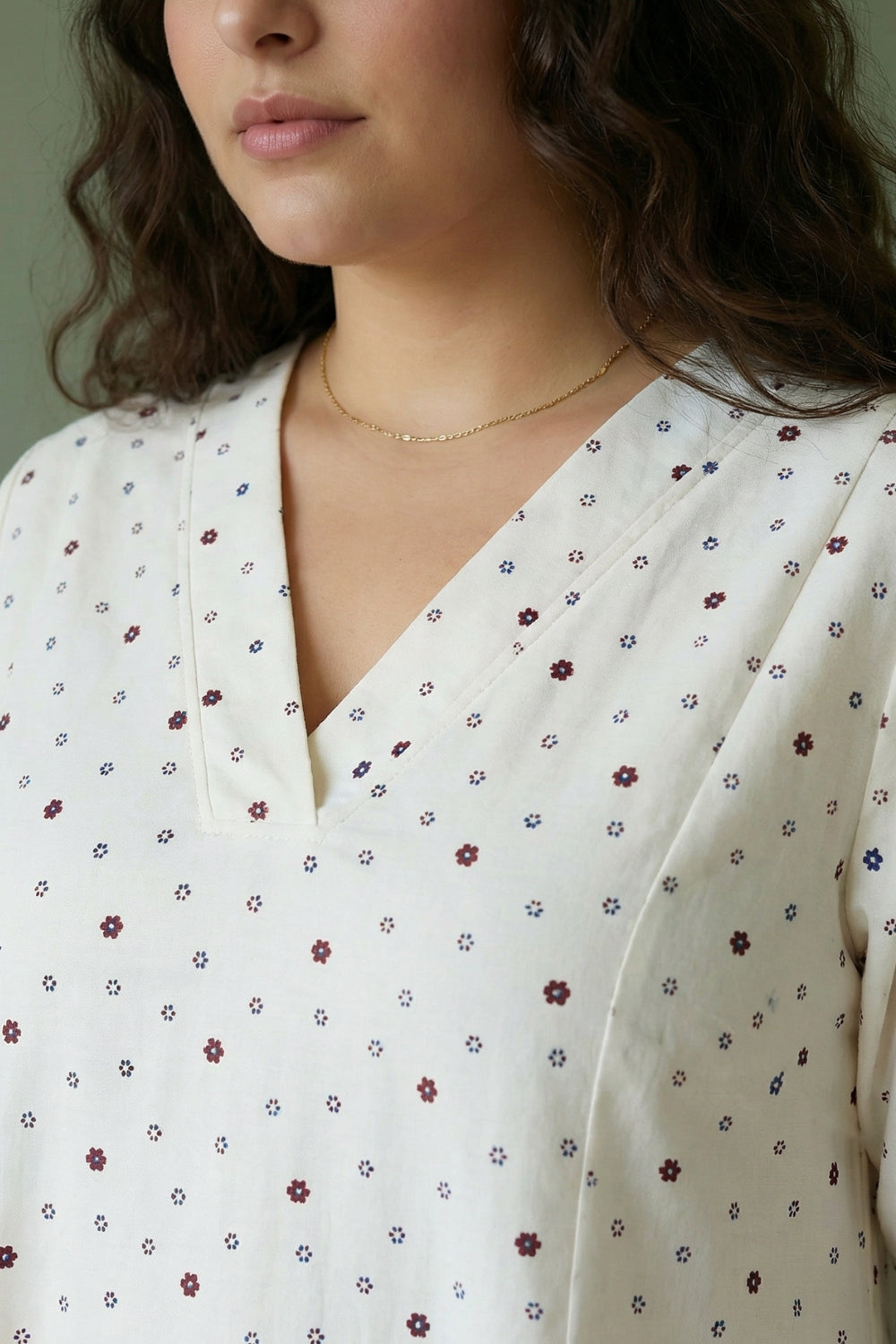 Plus Size Plus Size Ivory Floral Whisper Midi Dress