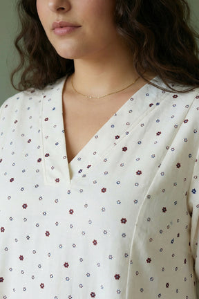 Plus Size Ivory Floral Whisper Midi Dress