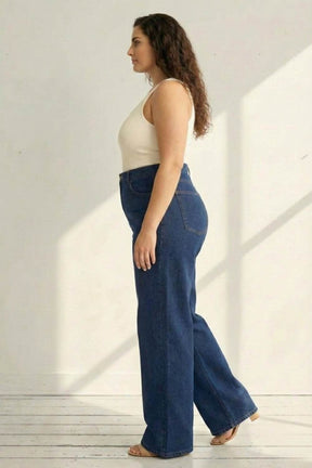 Plus Size Wide Leg Absolute Navy Blue Jeans