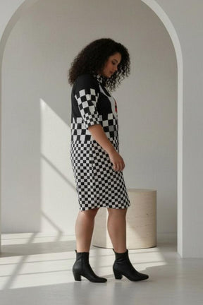 Bold Face Shirt Dress