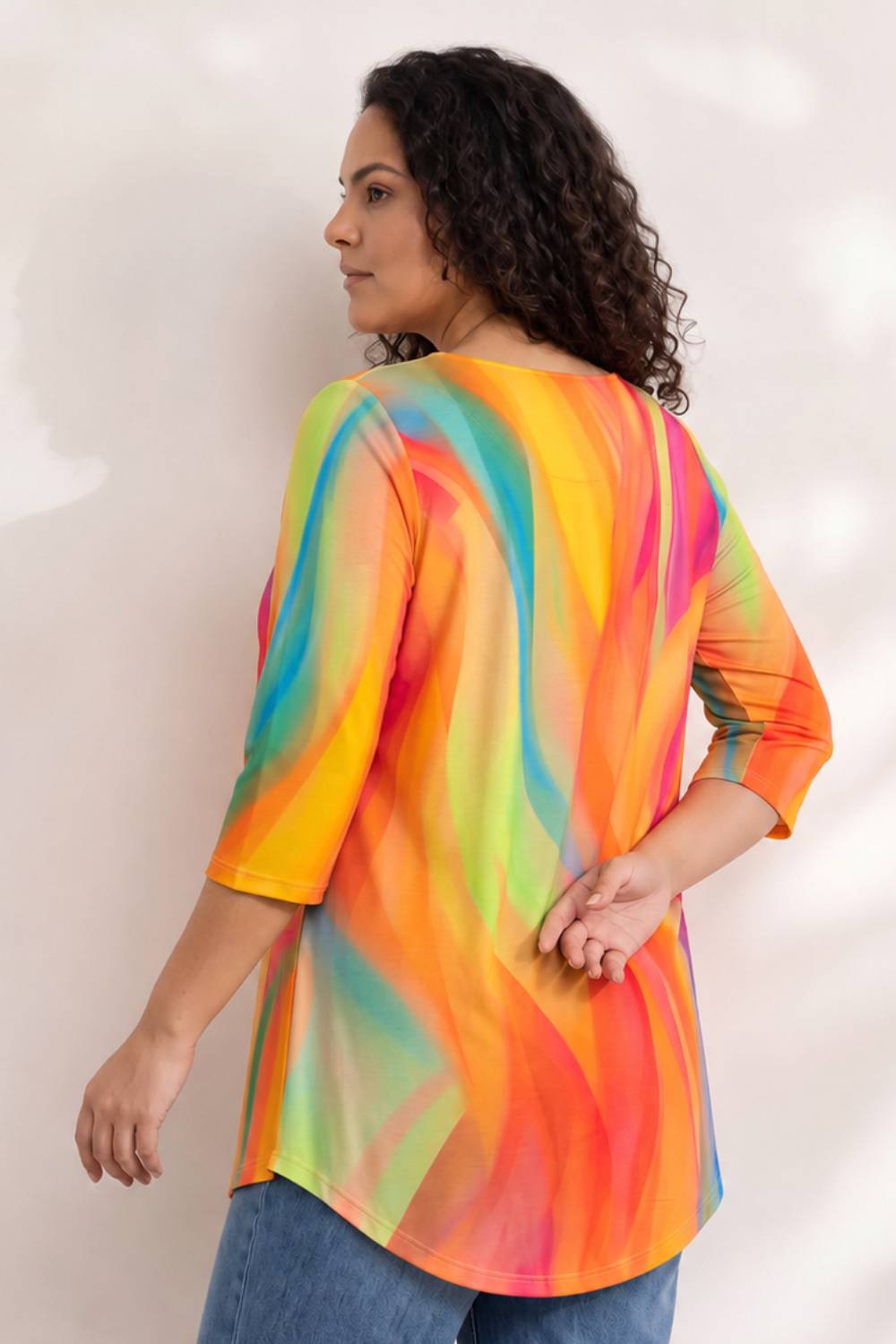 Plus Size Plus Size Multicolor Print Top