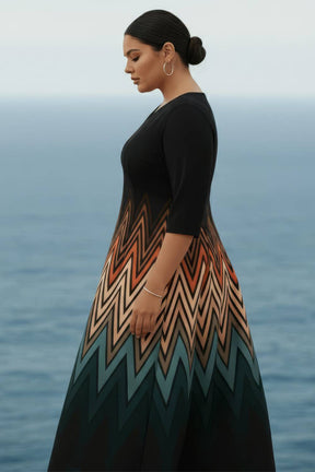 Black and Green Ombre Maxi Dress