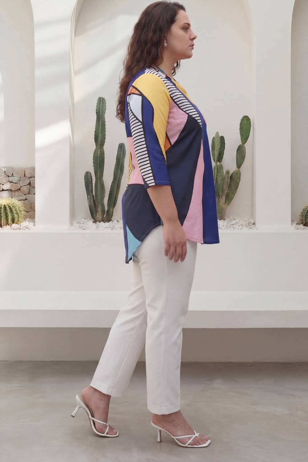 Plus Size Modern Art Centre Pleat Top