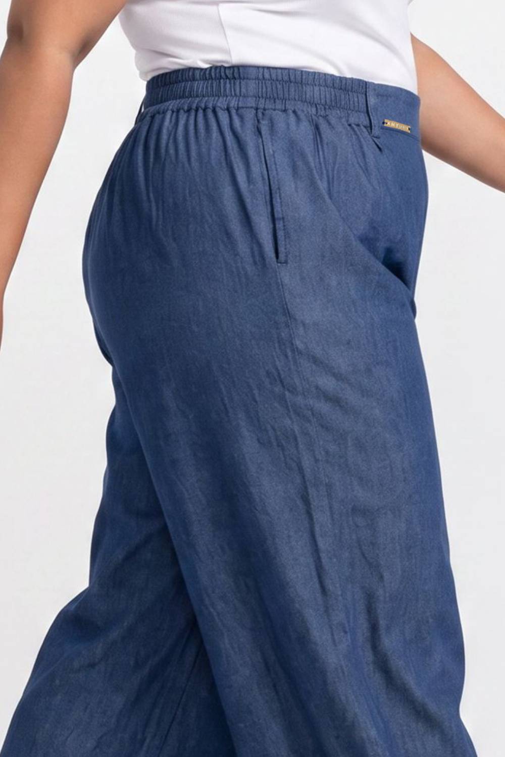 Plus Size Plus Size Wide Leg Easy PullOn Dark Denim