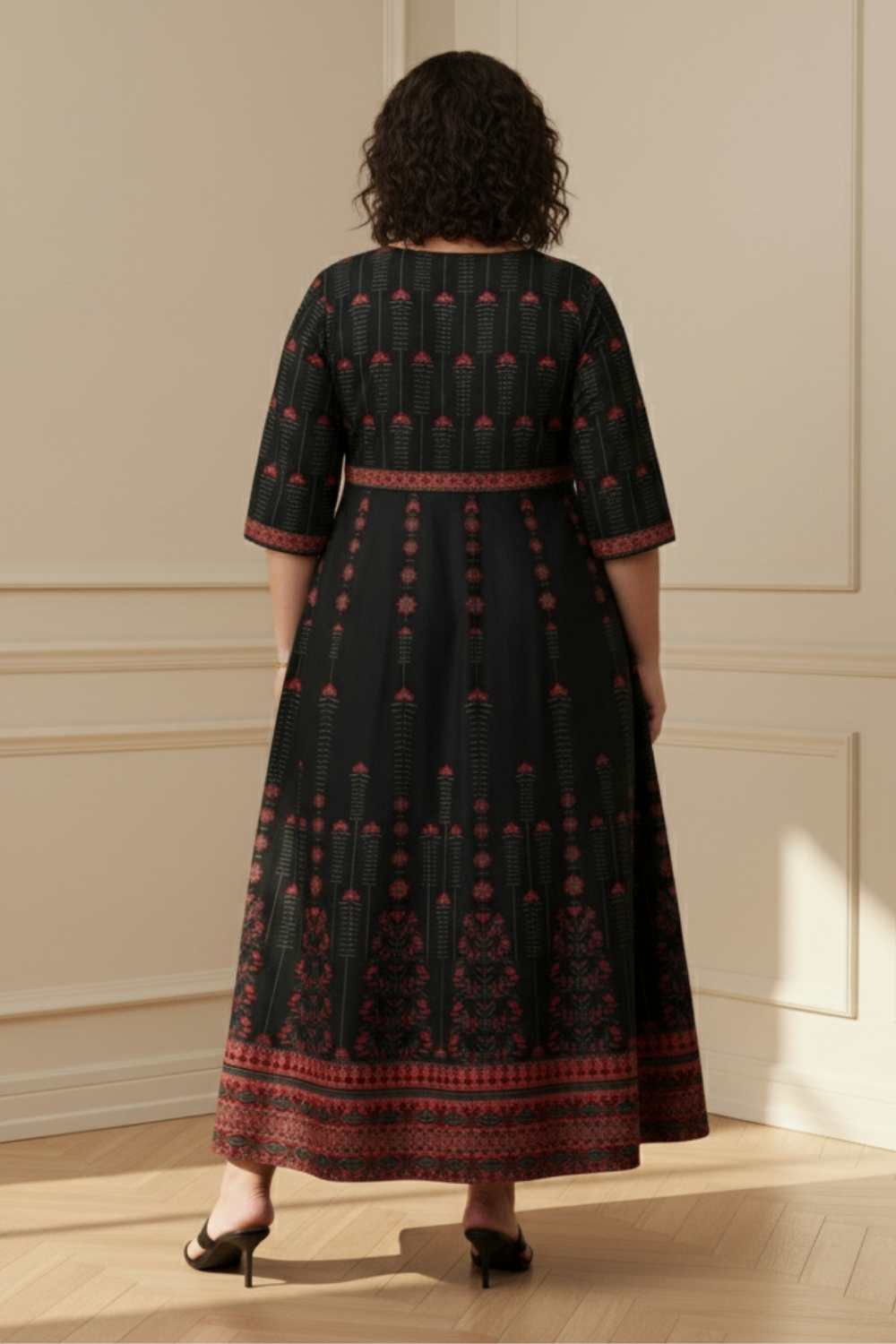 Black Advika Printed Dress for Women