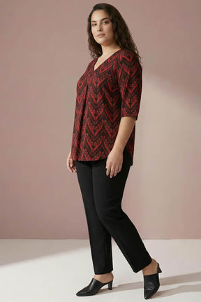 Maroon Black Plus Size Top