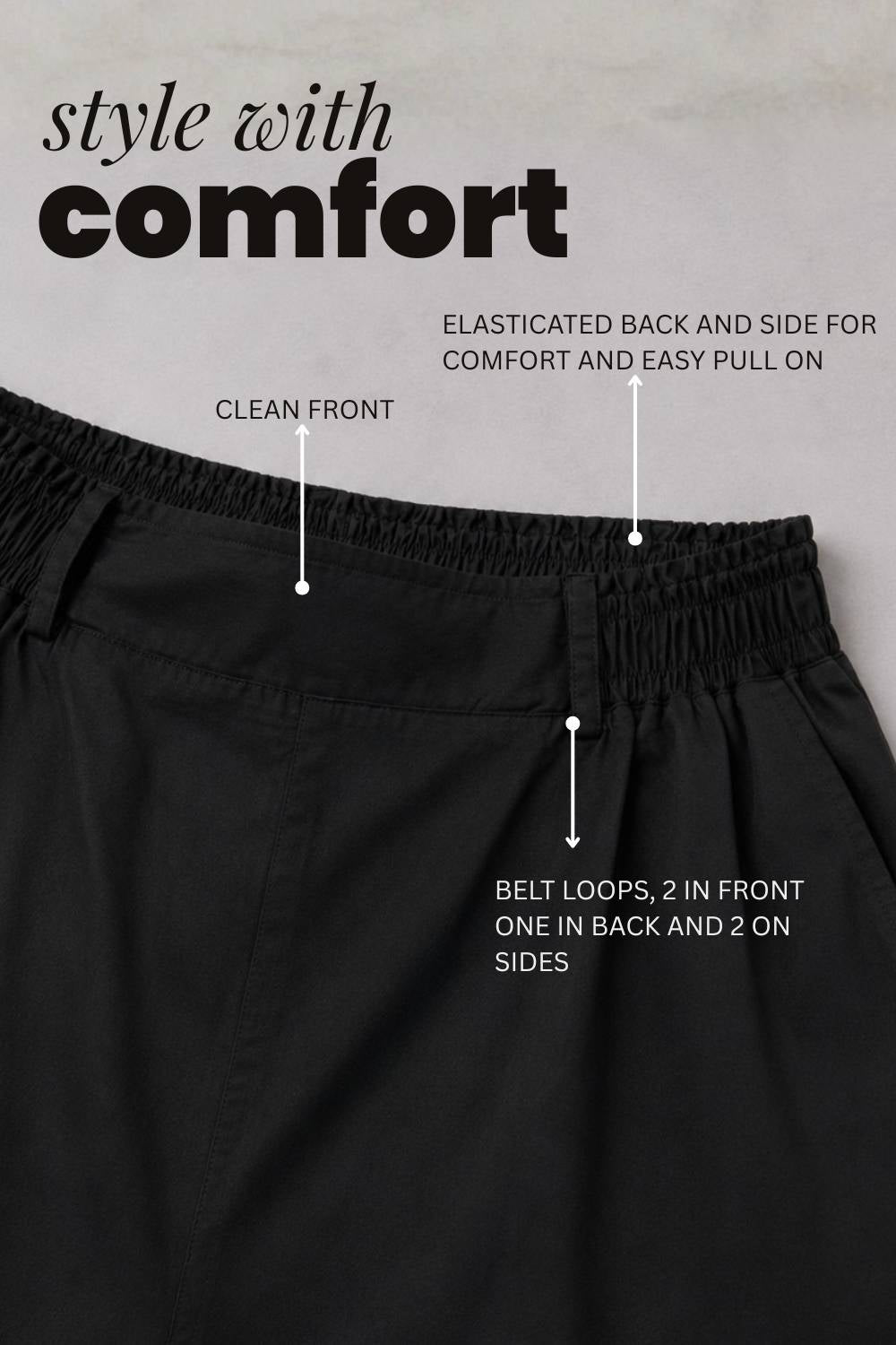 Plus Size Plus Size Wide Leg Black Cotton Satin Pants
